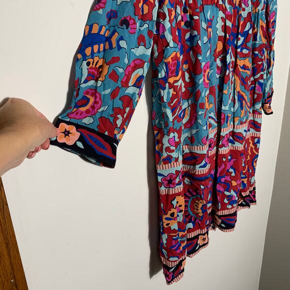 Womens ba&sh Maureen Floral Border Print Dress size L EUC! - Picture 3 of 4